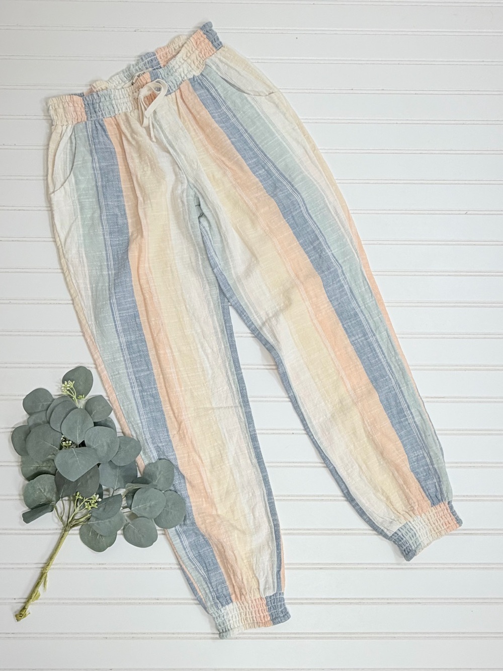 Rip Curl Striped Smocked Pants